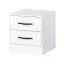 Nightstand | Bedside Table | Night Cabinet | 50 x 50 x 55 cm | Color: White / Black | 2 Drawers | Metal Handles | Nalut 05