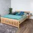 Double bed / guest bed solid beech wood natural 106, incl. slatted frame - dimensions 160 x 200 cm