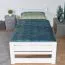 White single bed, comfortable guest bed solid pine 72, incl. slatted frame, mattress dimensions 90 x 200 cm, high-quality workmanship, robust