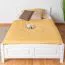 Single bed in white, simple guest bed pine solid wood 80, incl. slatted frame, mattress dimensions 120 x 200 cm, high quality