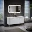Chest of Drawers | Matt White | 158 x 47 x 82 cm | Palauli 03 | 3 Drawers | 2 Doors | Gold Metal Handles