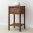 Side chest of drawers | color: Tabacco | 33 x 33 x 60 cm | bedside table | solid wood | 1 drawer | soft close system | small side table | oiled oak | 1 shelf | rope 13 | milled handle
