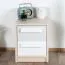 Children's room - Bedside table Greeley 13, Colour: Beech / White / Grey Light - Measurements: 48 x 40 x 40 cm (H x W x D), with 2 drawers