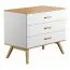 Chest of drawers Skady 03, Colour: White / Oak - Measurements: 87 x 100 x 58 cm (h x w x d)