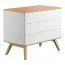 Chest of drawers Naema 03, Colour: White / Oak - Measurements: 87 x 100 x 58 cm (h x w x d)