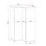Revolving Door Corner Wardrobe Vacas 14 | White/Black | 195 x 102 x 104 cm | LED Sensor | Soft Close