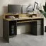 Desk with plenty of storage space | 160 x 70 x 91.5 cm | Ergonomic | Aritsan - Oak / Graphite Gray | 6 compartments | Kissamos 02 | with monitor stand