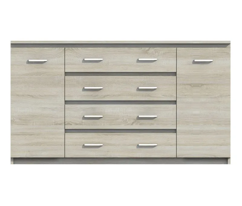 Chest of Drawers Pamulang 12 | Sonoma Oak Finish | 91 x 162 x 40 cm | Modern Storage