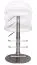 Apolo 169 Upholstered Bar Stool | White & Brushed Stainless Steel | Height-Adjustable | 360° Swivel