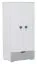 Baby Wardrobe Maipu 04 | Hinged Door Cabinet | White/Grey | 195 x 90 x 52 cm | Space-Saving Storage