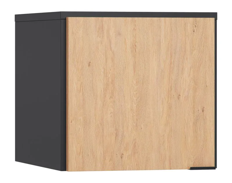 Attachment for single-door wardrobe Leoncho 38, Colour: Black / Oak - Measurements: 45 x 47 x 57 cm (H x W x D)