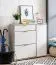 Shoe Cabinet with Drawer Zamari 01 | Concrete Look & White | Two Tilt Doors | Seven Compartments | 94.5 x 102 x 33 cm