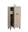 Tall Chest of Drawers with Six Compartments | Vracar 04 | Oak Grey & Black | 1 Door | 130.5 x 68 x 33 cm