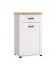Shoe Cabinet with Drawer Banat 21 | Artisan Oak & White Matt | 3 Compartments | 105 x 60.5 x 41 cm | Black Handles & Legs