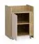 Mobile Pedestal Oak/Beige | 1 Revolving Door | 40 x 40 x 55 cm | 2 Compartments | 4 Castors with Brakes | Soft-Close | Lockable