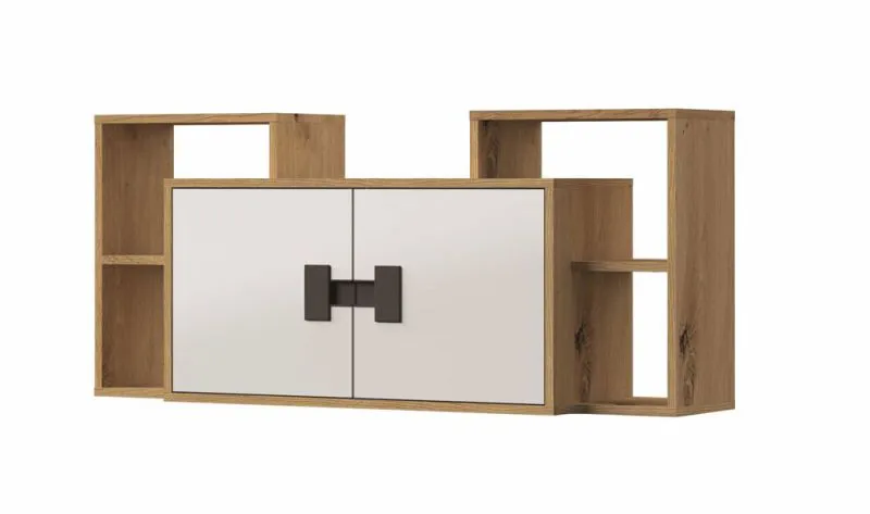 Youth Wall Unit Garian 12 | Oak/White/Grey | 53 x 120 x 32 cm | Modern Storage Solution