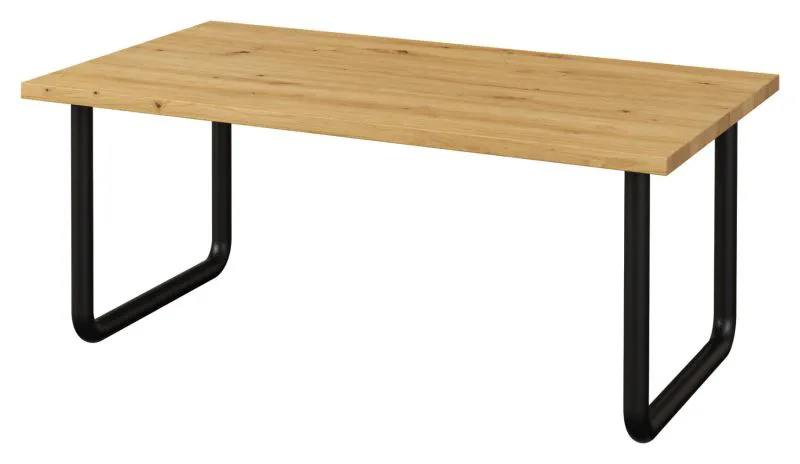 Coffee table Ogulin 27, Colour: Oak / Black - Measurements: 120 x 70 x 50 cm (W x D x H)