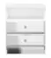 Bedside table Sydfalster 04, Colour: White / White high gloss - Measurements: 53 x 45 x 34 cm (H x W x D), with 2 drawers and 1 shelf