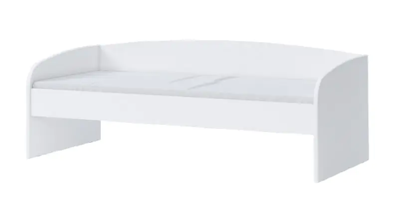 Single bed/Guest bed 01, color: white - Size of bed: 90 x 200 cm (L x W)