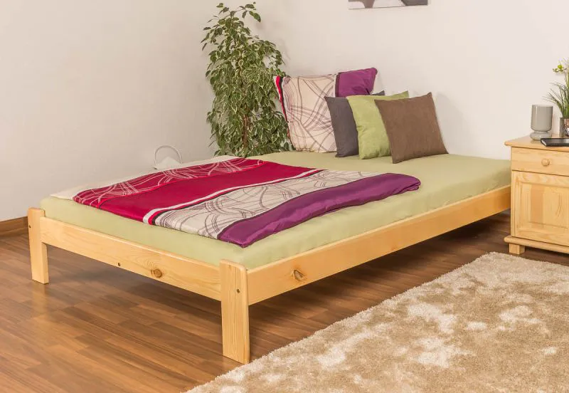 Futon bed / solid wood bed solid pine natural A10, incl. slatted frame - dimensions 140 x 200 cm