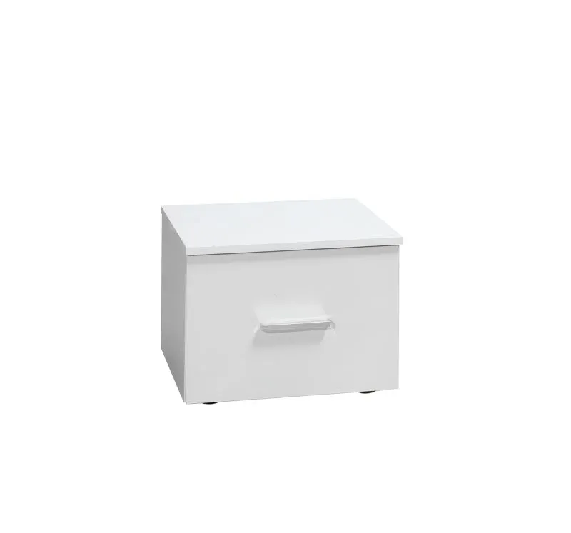 Set of 2 Modern White Bedside Tables | Psara | High Gloss Finish | 35 x 47 x 41 cm