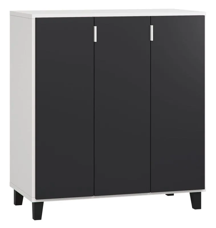 Vacas 06 Chest of Drawers | White / Black | 100 x 90 x 47 cm | Modern Design, Soft Touch Finish