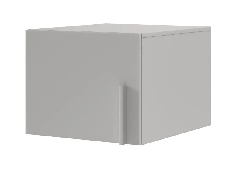 Top unit for one-door wardrobe Edegem 05 | 50 x 61 x 40 cm | color: platinum grey | ABS edges | 1 door | 1 compartment