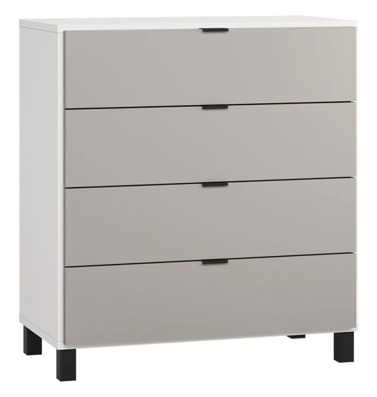 Pantanoso 07 Chest of Drawers | White / Grey | 100 x 90 x 47 cm | LED Lighting | 4 Drawers | Soft Close