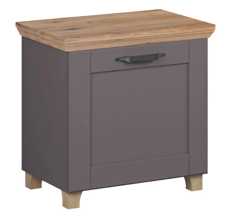 Bench with storage / shoe cabinet Cuenca 09, Colour: oak / Grey - Measurements: 60 x 60 x 39 cm (H x W x D)