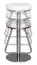 Swivel bar stool Apolo 174, color: white / chrome, height-adjustable with lavishly upholstered seat
