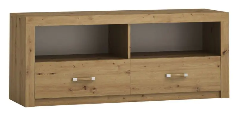 Vanimo 03 TV base cabinet, colour: oak - Measurements: 57 x 140 x 42 cm (H x W x D)