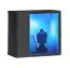 Modern set of wall cabinets / wall cabinets Volleberg 111, color: oak Wotan / grey - dimensions: 80 x 150 x 25 cm (H x W x D), with blue LED lighting