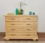 Chest of drawers Pipilo 24, 4 drawer, solid pine wood, clearly varnished – H73 x W96 x D54 cm