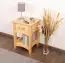 Bedside table of drawers solid pine wood, Natural Turakos 95 - Measurements 56 x 40 x 35 cm (h x w x d)