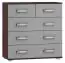 Chest of drawers Tabubil 03, Colour: Wenge / Grey - Measurements: 92 x 90 x 41 cm (H x W x D)