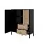 Living room complete - Set D Fouchana, 4 pieces, Colour: Black / Oak Artisan