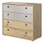 Chest of drawers Moknine 06, Colour: Oak / Platinum Grey - 80 x 90 x 40 cm (H x W x D)