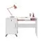 Tellin 09 desk, Colour: White / White high gloss - Measurements: 76 x 125 x 55 cm (H x W x D)