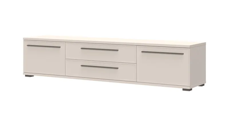 TV Cabinet with Soft-Close | Neiafu 117 | Cashmere | 2 Drawers & 2 Doors | Adjustable Feet | 46 x 201 x 46 cm