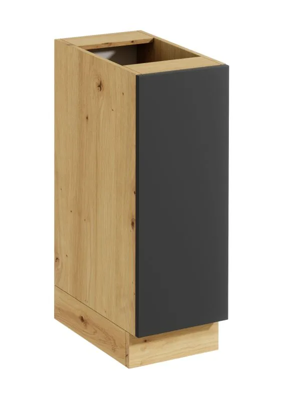 Kitchen Base Cabinet | Push-to-Open | Handle-less Front | 1 Door | 30 x 46.8 x 82 | Artisan Oak / Gray | Matterhorn 08 | 2 Compartments