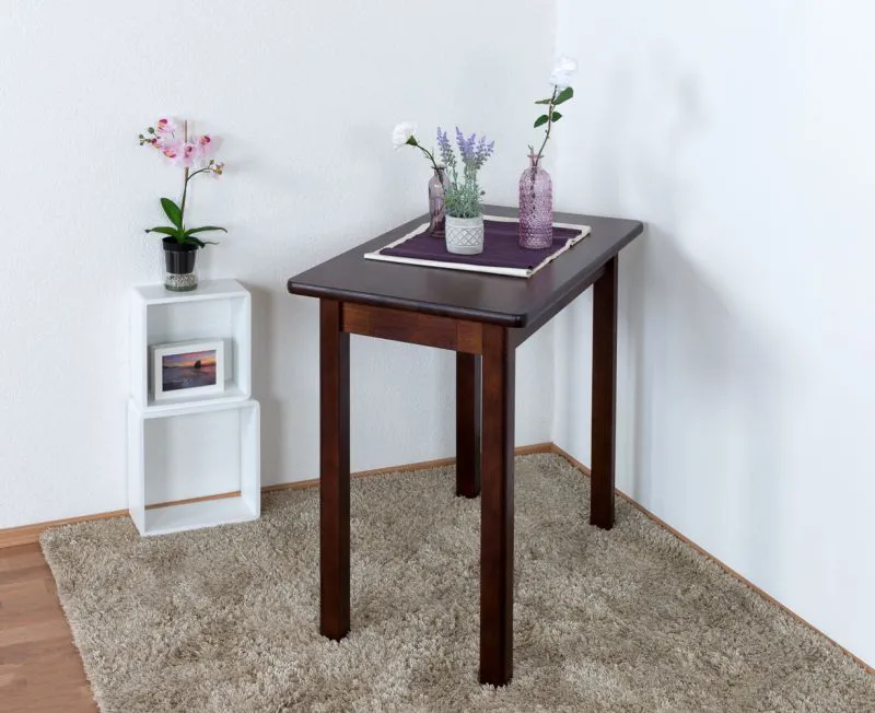 Solid Pine Table Walnut Finish Junco 226B | 50 x 90 cm | Modern Rectangular Design | Robust Craftsmanship