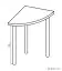 Connecting table / extension for desk Garut, Colour: Sonoma oak - measurements: 76 x 65 x 65 cm (H x W x D).
