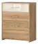 Chest of drawers Gataivai 10, colour: Beige high gloss / Walnut - 105 x 86 x 46 cm (H x W x D)