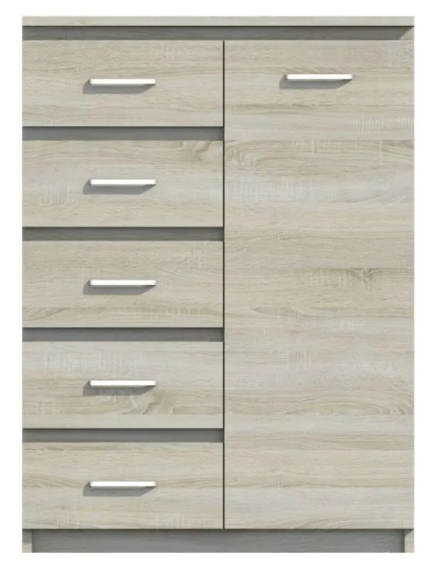 Chest of drawers Pamulang 05, Colour: Sonoma Oak - Measurements: 112 x 82 x 40 cm (H x W x D)