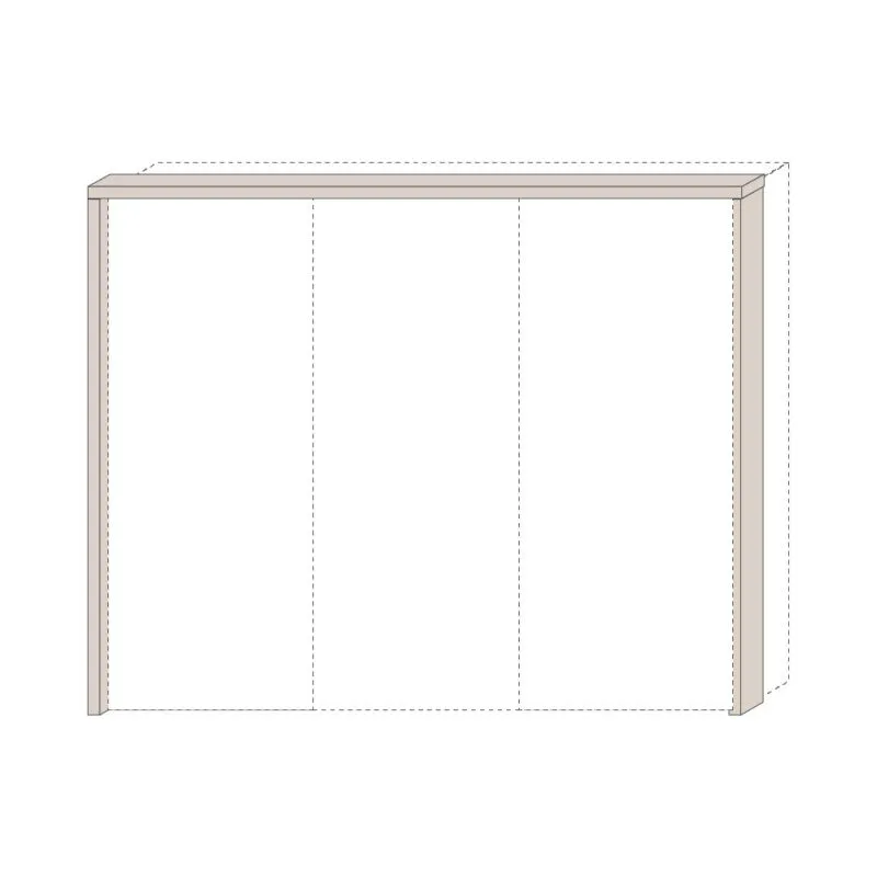 Frame for Sliding Door Wardrobe Neiafu 95 and 96 | Cashmere Finish | Modern Organization