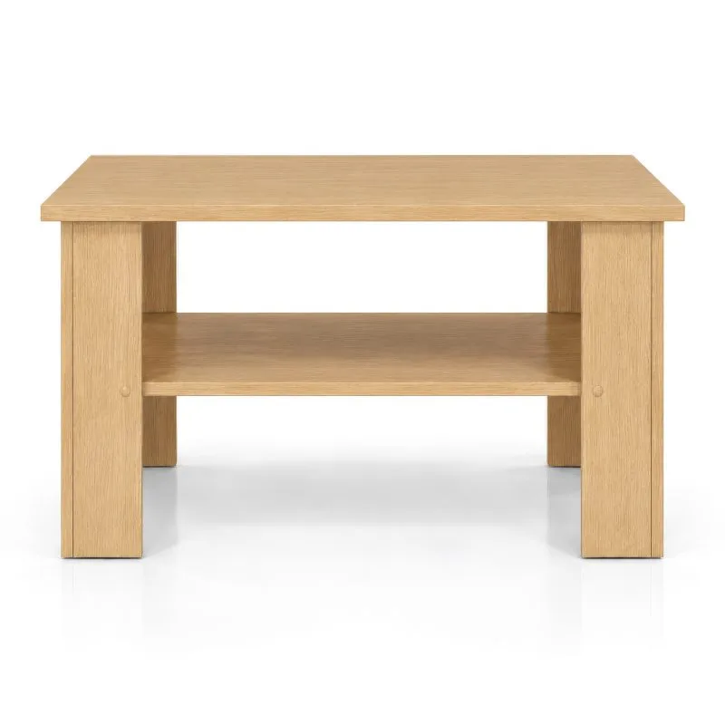 Polon 2 Coffee Table | Color: Sonoma Oak | Sturdy & easy to maintain | 60 x 60 x 50 cm | Large additional shelf | Living room table