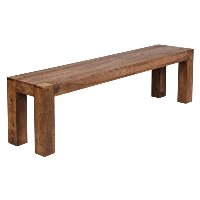 Sheesham Solid Wood Bench Apolo 190 | Handcrafted | 160 x 35 x 45 cm | Unique Grain | Brown