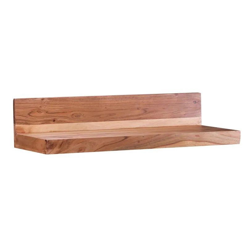 Handmade Wall Shelf | Solid Acacia Wood | Unique Grain | 17 x 80 x 23 cm | Modern Design