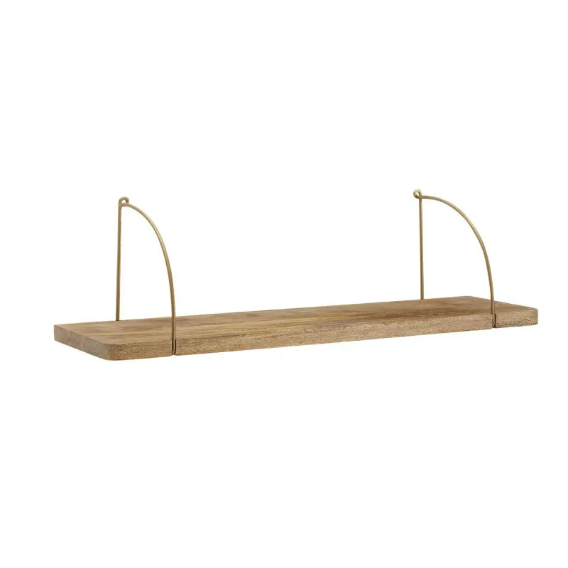 Wall Shelf Solid Mango Wood | Modern Industrial Style | 25 x 80 x 22 cm | Unique Handcrafted Piece