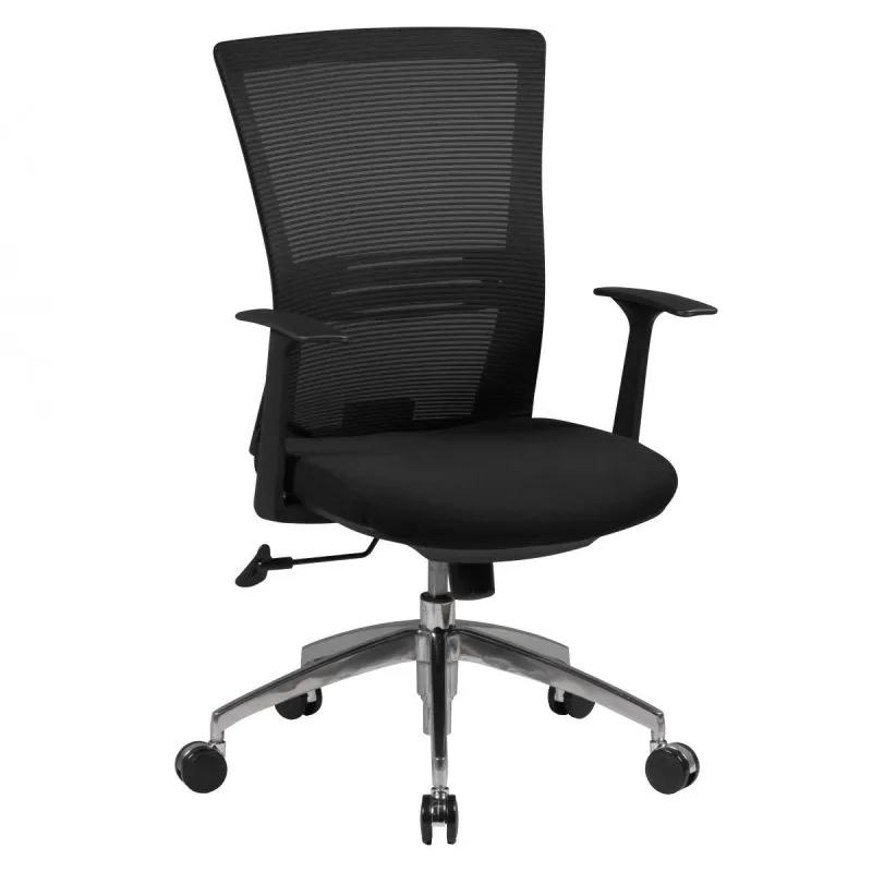 Apolo 63 Ergonomic Desk Chair | Black/Chrome | Breathable Mesh Backrest | Height Adjustable | 120 kg Capacity